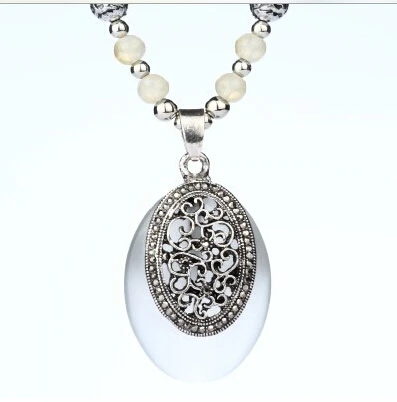 Модные ювелирные изделия для женщин винтажные аксессуары овальный опал кулон