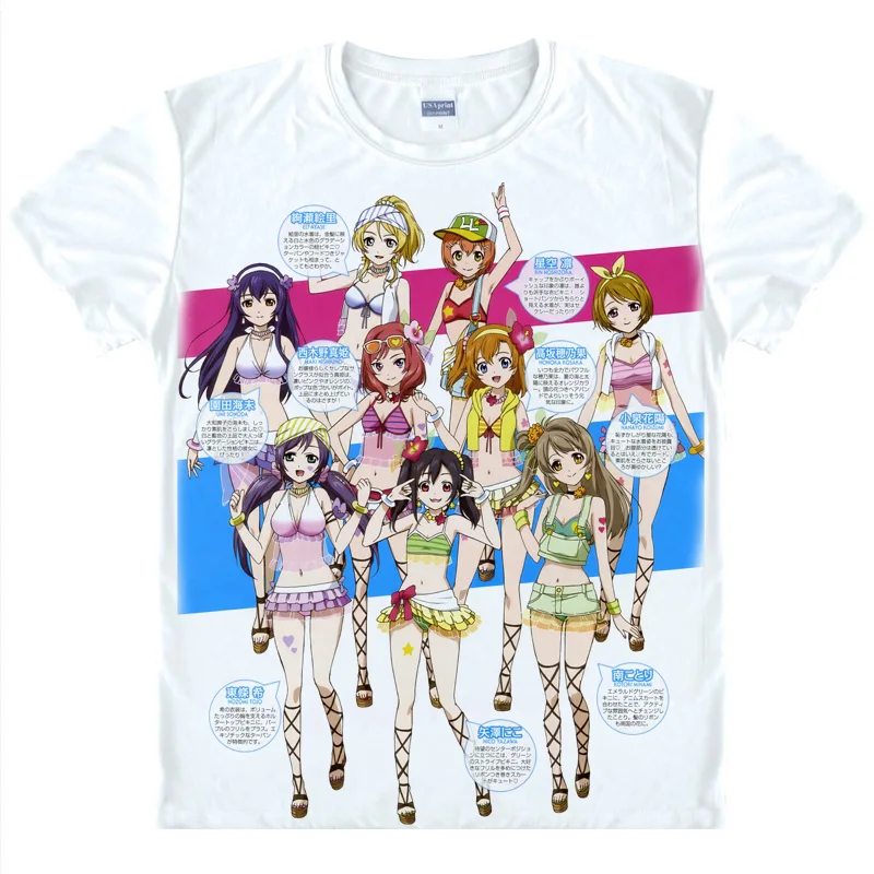 Coolprint японский Футболка с изображением в стиле аниме Живая Любовь проект кумир