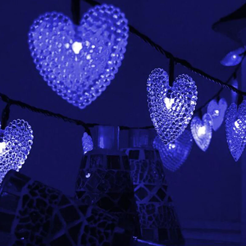 30LED Солнечный любящее сердце строка светильник свадебное платье для