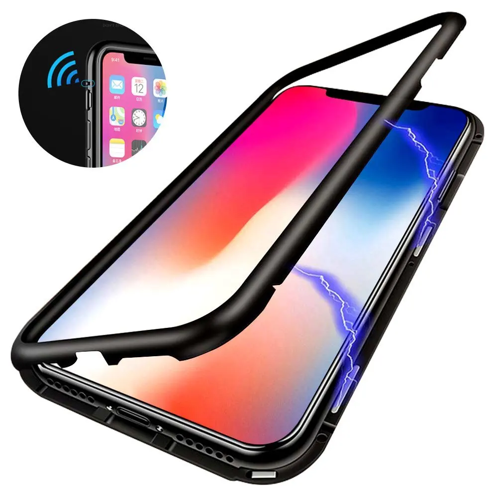 Magnetic Adsorption For iPhone X 8 Plus 7 6s Full Body Slim Fit Ultra-Thin Case Lightweight Luxury Metal Bumpers |