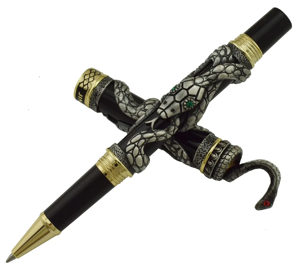 Винтажная Ручка роллер Jinhao Snake серая ручка Кобра с объемным рисунком рельефная