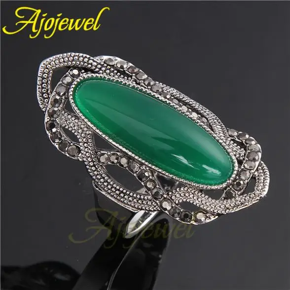 Женское Винтажное кольцо Ajojewel большое в стиле ретро с фианитом ювелирное изделие
