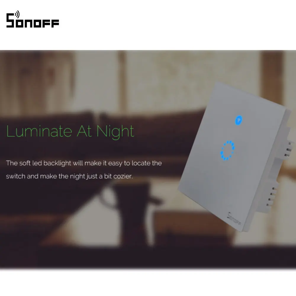 Интеллектуальный выключатель света Sonoff T1 Smart WiFi RF/приложение/сенсорный