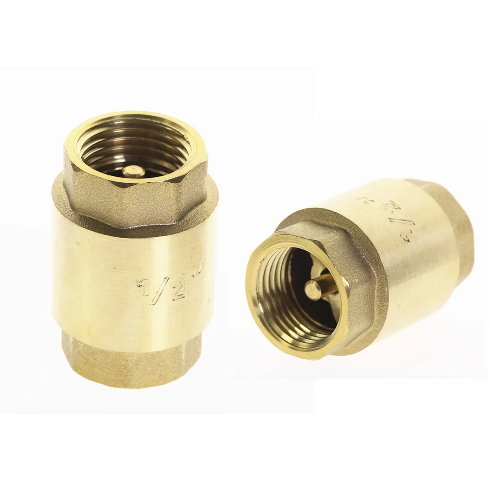 1 шт. Новый DN15 1/4 ''NPT латунный резьбовой линейный пружинный обратный клапан 1/2