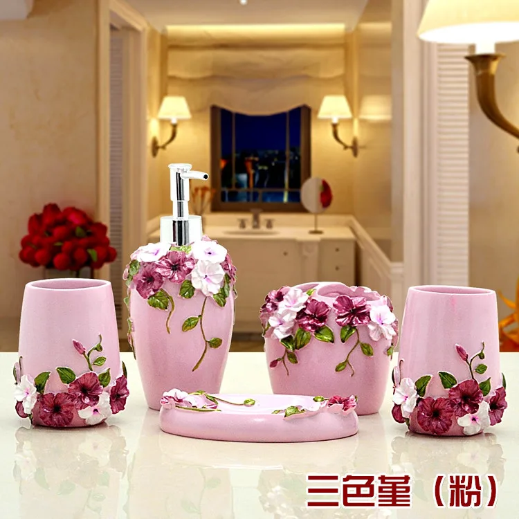 Набор аксессуаров для ванной комнаты в 4-х цветах | Дом и сад