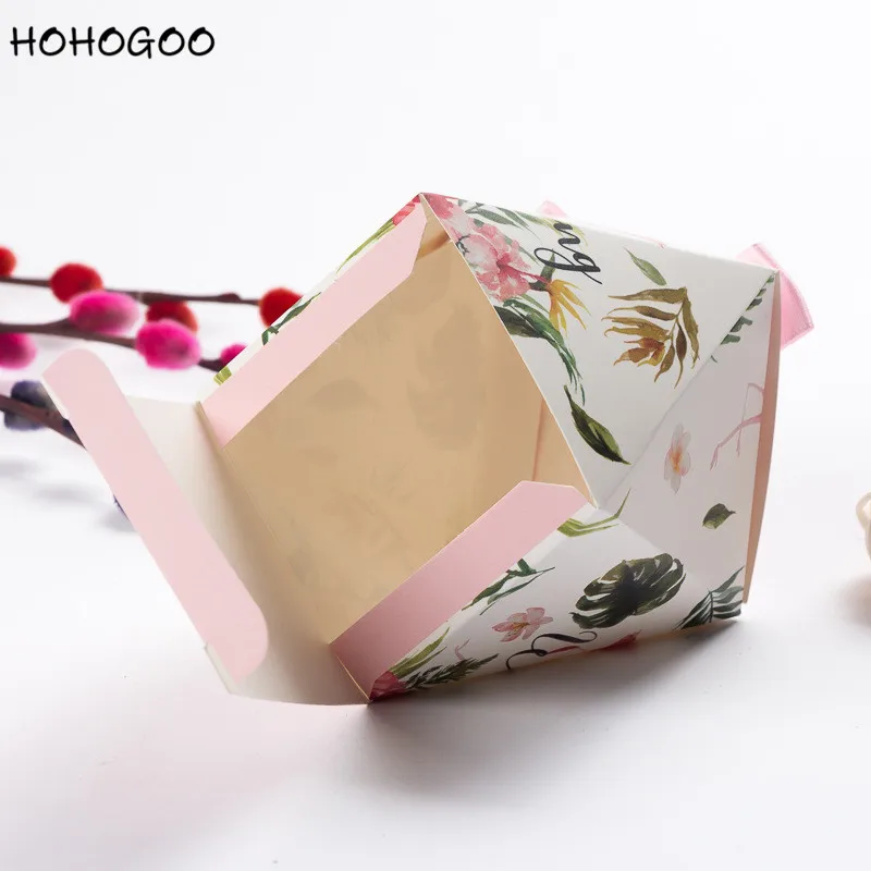 HOHOGOO 50 шт./партия Фламинго Единорог Бриллиантовая форма Свадебная коробочка для