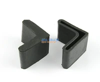 24 pieces 30 x 30mm l shape furniture feet rubber cover angle feet pad black