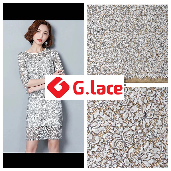 GLACE 3 м/лот Wide1.5m двухцветные вязаные ресницы кружевная ткань одежда юбка для