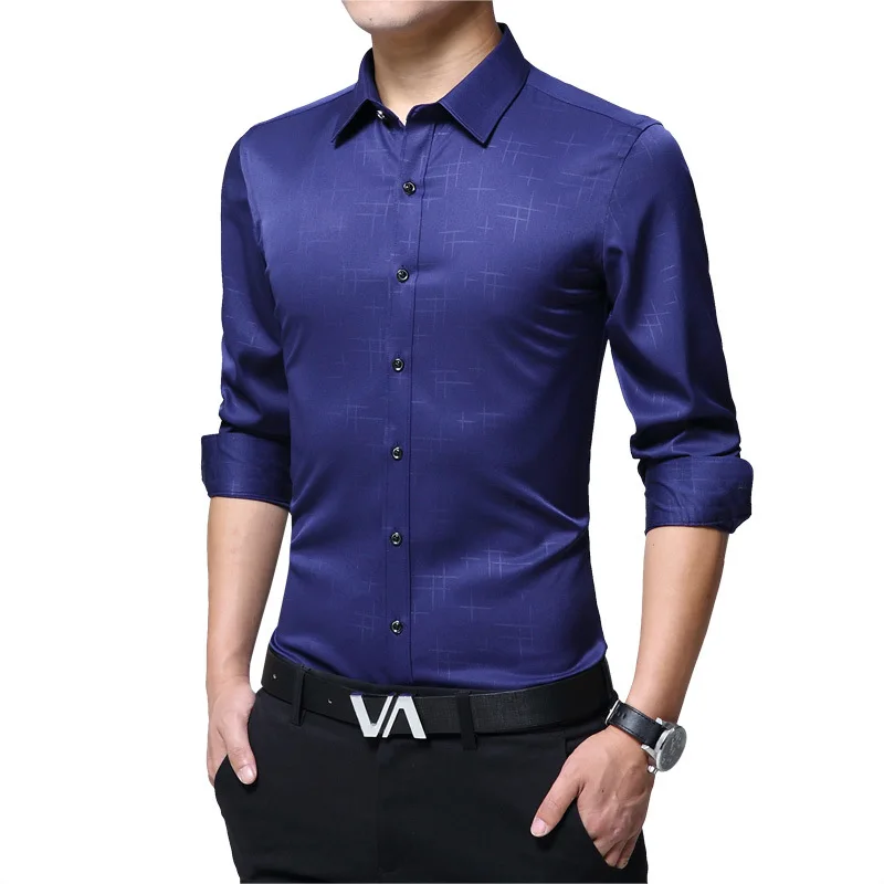 Мужская рубашка с длинным рукавом Chemise Homme Manche Longue мужская деловая принтом в