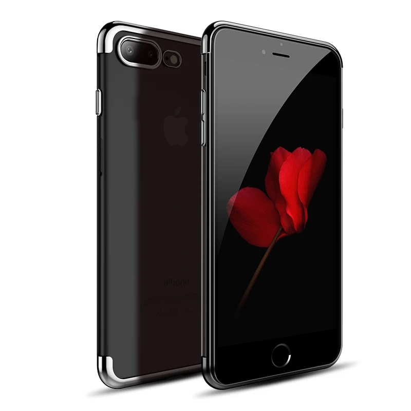 Cafele Soft case For iPhone 7 Plus Premium Frosted Shockproof Plating Metal Texture Skin Protector Phone Case for |