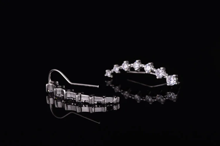Женские серьги гвоздики из серебра 925 пробы с кристаллами|earrings fashion|earrings wholesalefashion