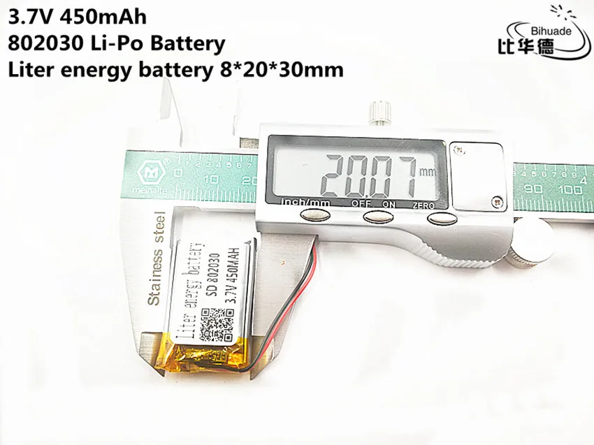 

10pcs Good Qulity 3.7V,450mAH,802030 Polymer lithium ion / Li-ion battery for TOY,POWER BANK,GPS,mp3,mp4