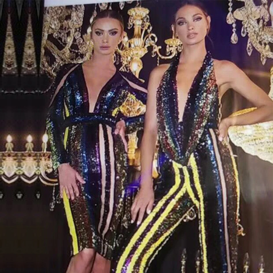 Adyce 2019 новые летние вечерние комбинезоны знаменитостей для подиума женщин