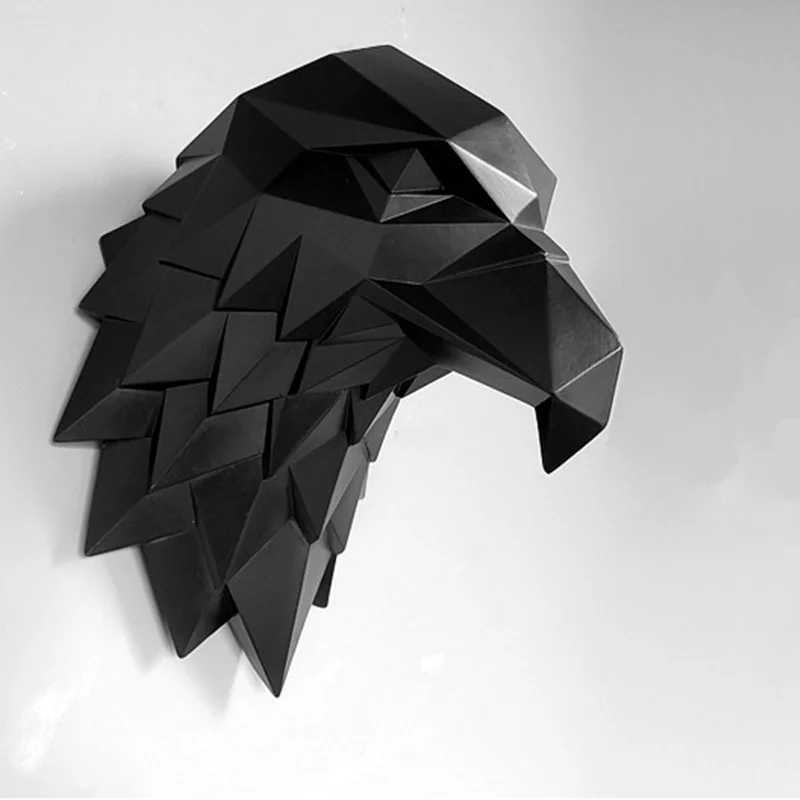 Геометрическая 3D голова Орла, настенное украшение, подвесная настенная голова животного, полимерная подвеска, полимерные настенные украшения, аксессуары для дома, лучший подарок