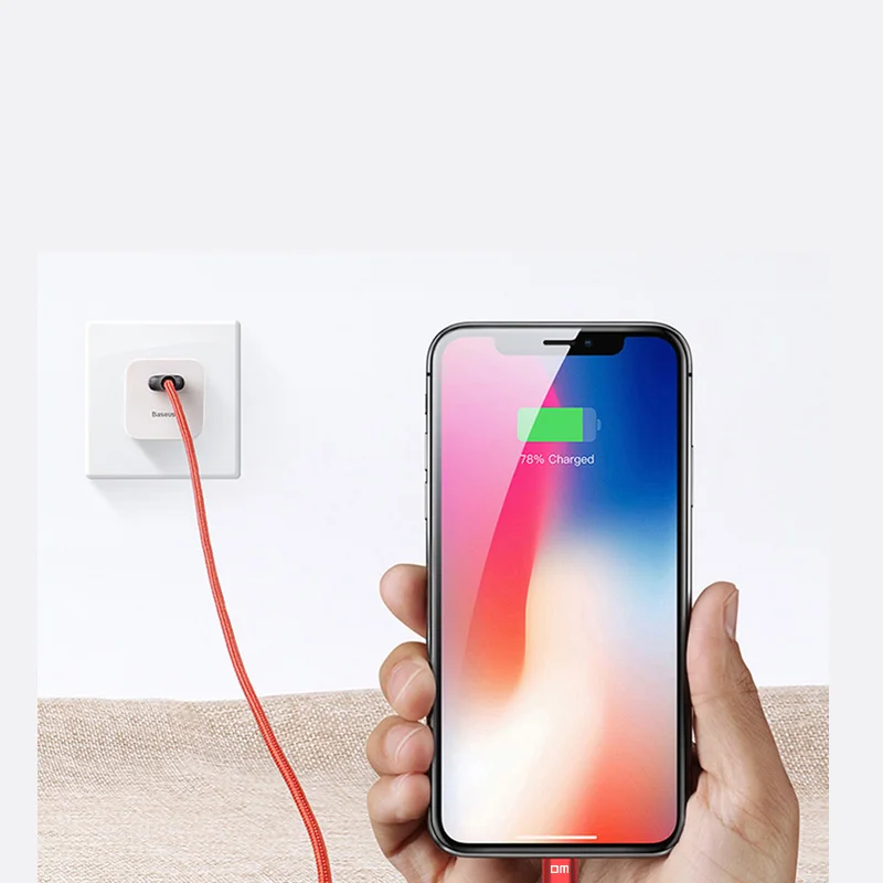 DM 3 в 1 USB кабель для Мобильный телефон Micro Type C зарядный iPhone зарядное устройство