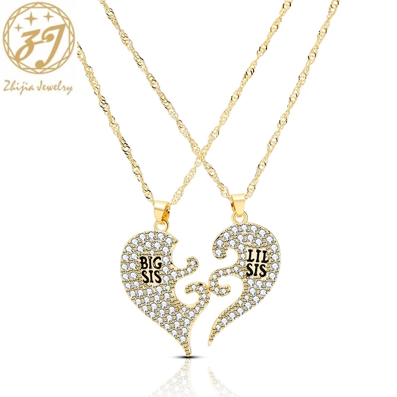 Фото Ожерелье Zhijia с подвеской в форме сердца для женщин роскошное ожерелье виде