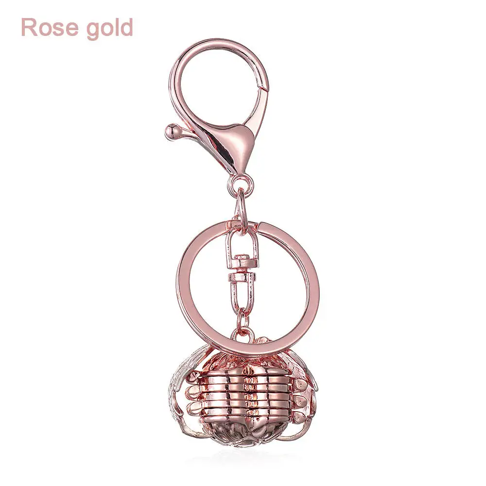 rose gold Волшебная фоторамка, изысканная вставка, брелок для ключей, плавающий, расширяющийся медальон, покрытый крыльями ангела, коробка, подвеска, брелок, ювелирные изделия - Цвет: rose gold