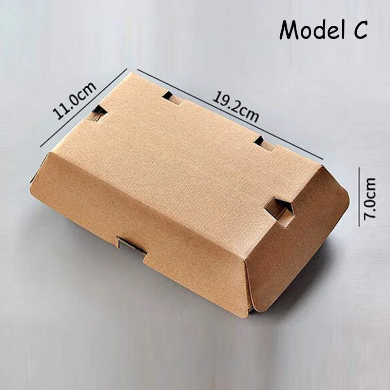 model C Крафт-коробка для гамбургеров, одноразовые фаст-фуд, жареные курицы, бифштекс, упаковочные коробки, упаковочная коробка для еды, сумка для собачки - Цвет: model C