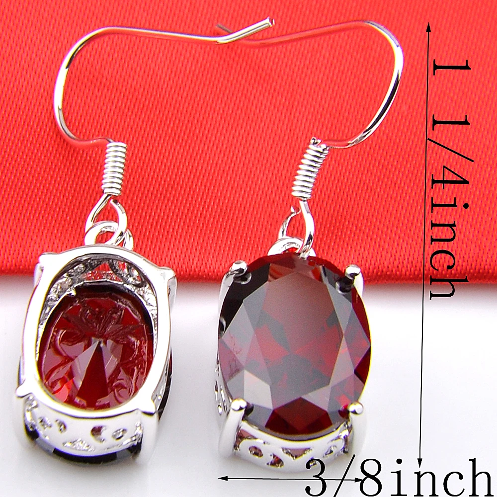 Luckyshine Mix 2 шт. 1 комплект огненные классические овальные блестящие красные гранат