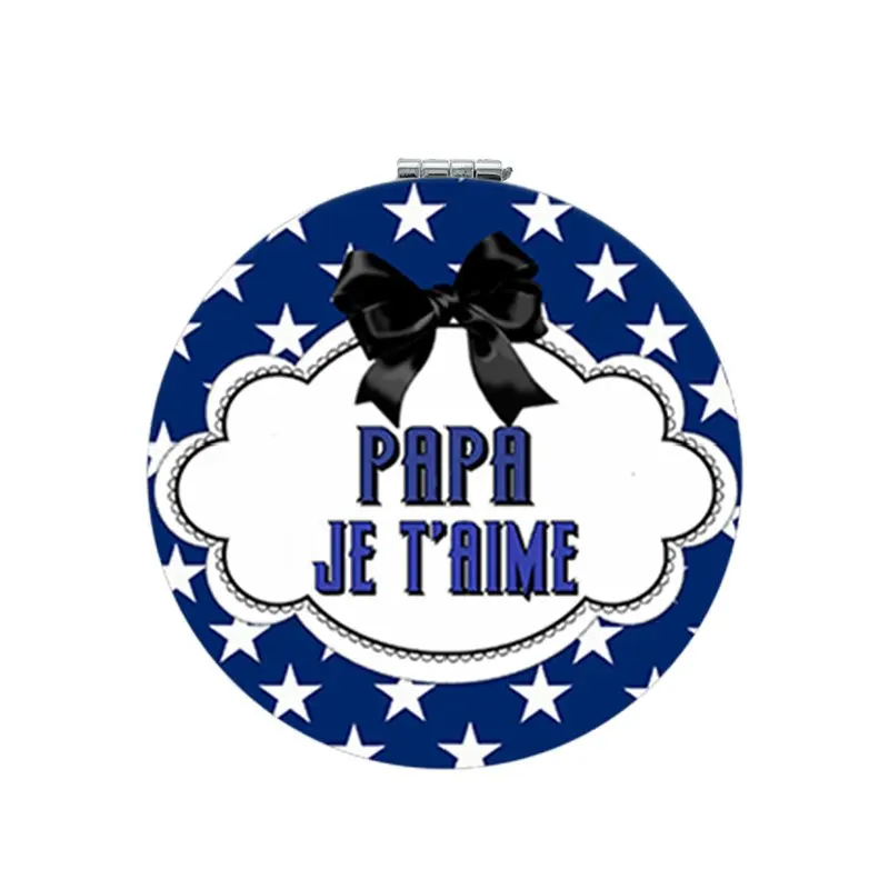 

JWEIJIAO Happy father's day gift 2019 Double Sides Makeup mirrors SUPER PAPA to my charming dad espejo CT517