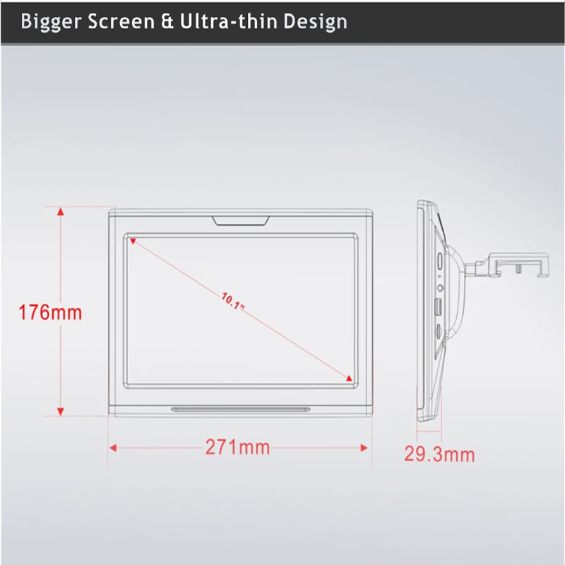 Caroad 10 1 дюймовый Android 6 0 IPS сенсорный экран автомобильный монитор на подголовник HD