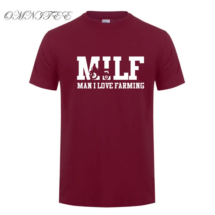 Omnitee MILF Man I Love Farming Футболка мужская повседневная хлопковая футболка с коротким рукавом забавная Мужская футболка фермер OT-975