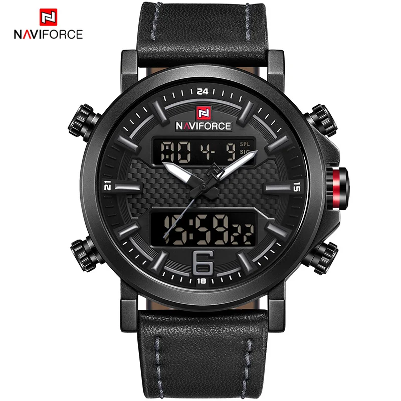 BGYB NAVIFORCE Мужские часы Роскошные Бизнес Мужские кварцевые военные водонепроницаемые спортивные наручные часы с хронографом мужские часы Reloj Hombre - Цвет: BGYB