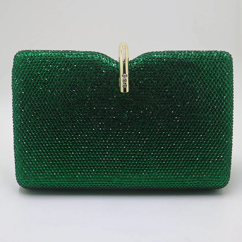 Dark Green Королевский Соловей большой AB серебро белые кристаллы клатчи вечерние сумки и сумки для женщин Свадьба Выпускной вечер Вечеринка - Цвет: Dark Green