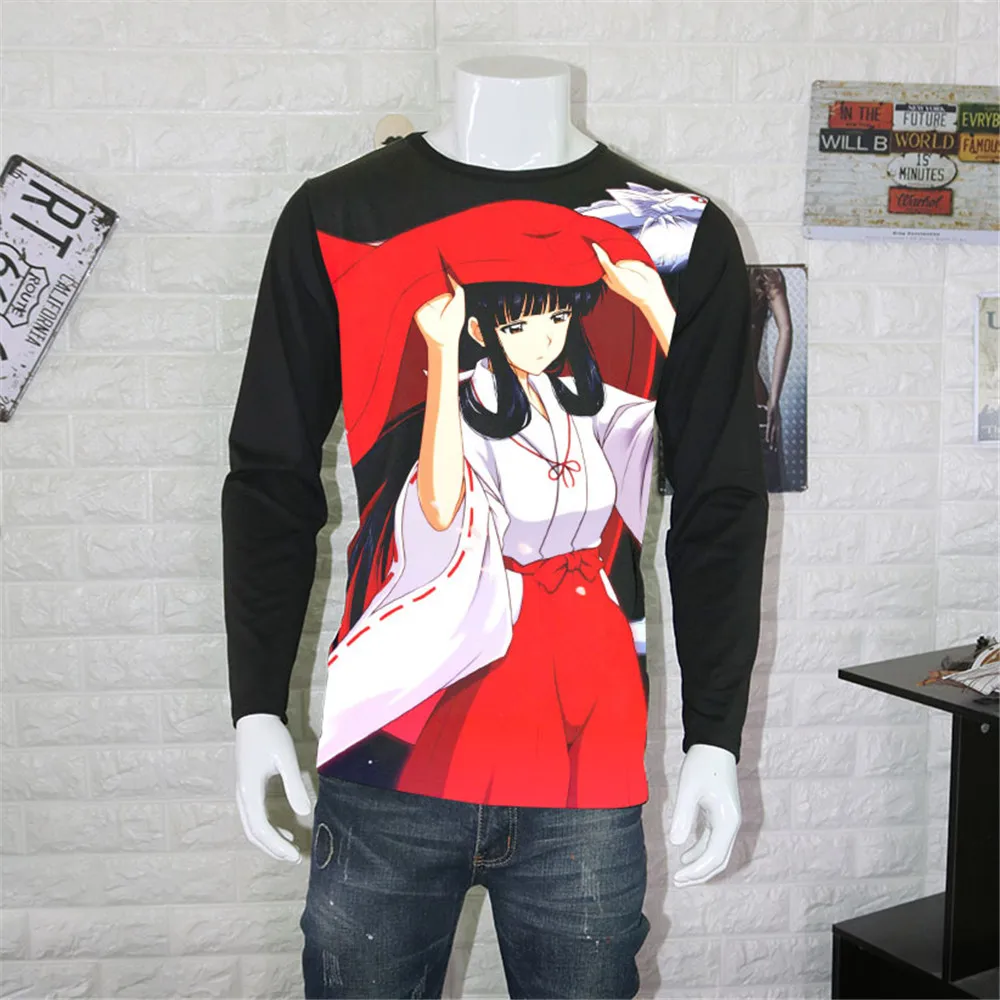 Костюм для косплея аниме унисекс Топы футболки Inuyasha футболка Sesshoumaru с коротким