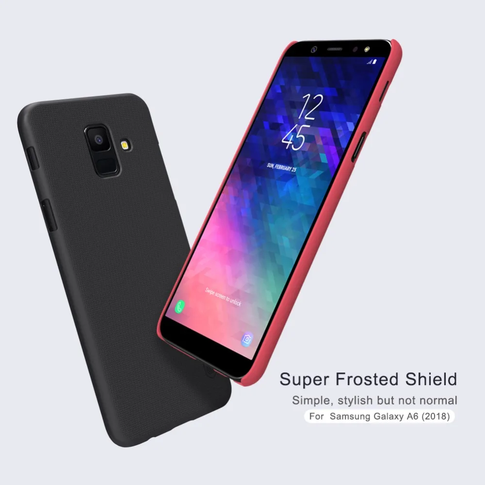 Nillkin матовый чехол из ПК, жесткая защитная задняя крышка для samsung Galaxy A6, сумка для телефона, чехол для A6 plus, Пластиковый Чехол для мобильного телефона