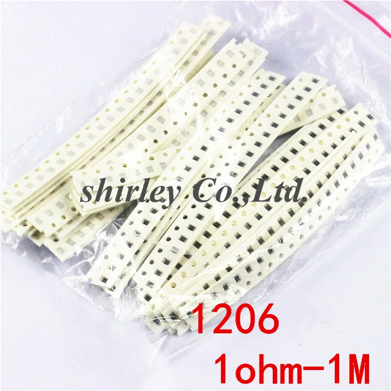 Соединители 1206 SMD резистор набор Ассорти 1ohm-1M ohm 1% 33valuesX 20 шт = 660 образцов |