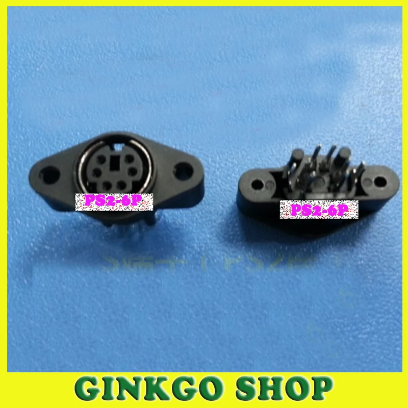 

50pcs/lot MDC/S Termainal mini DIN PS2 6p Plug with Hole Free Shipping