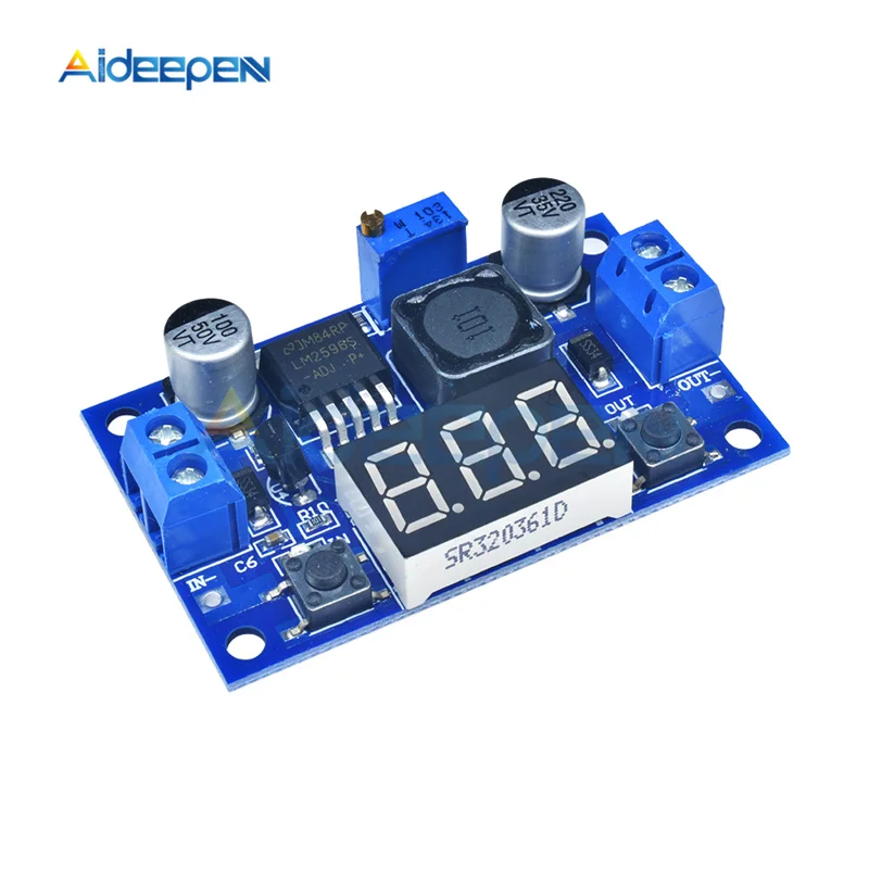 LM2596 DC Buck Step Down Module 4V 40V to 1 25 V 37V 2A Регулируемая фотография со светодиодной короткой