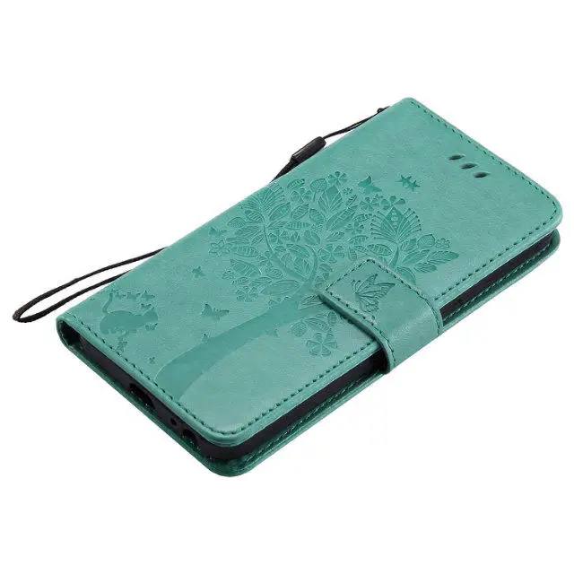 Для Coque LG Nexus 5X чехол кошка и дерева тиснением Флип Бумажник Стенд держатель карты