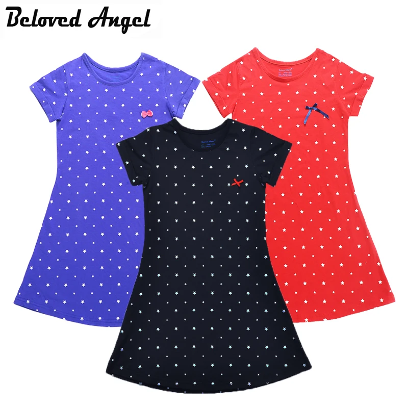 

Новинка лета 2018, модное платье для девочек с рисунком, бантом-бабочкой и рукавом, платье для подростков вечерние вечерняя одежда, 100% хлопок, приблизительно