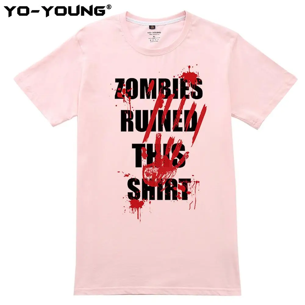 Yo-Young Men Забавные футболки Zombies Ruines эта футболка с принтом 100% хлопок 180 gsm