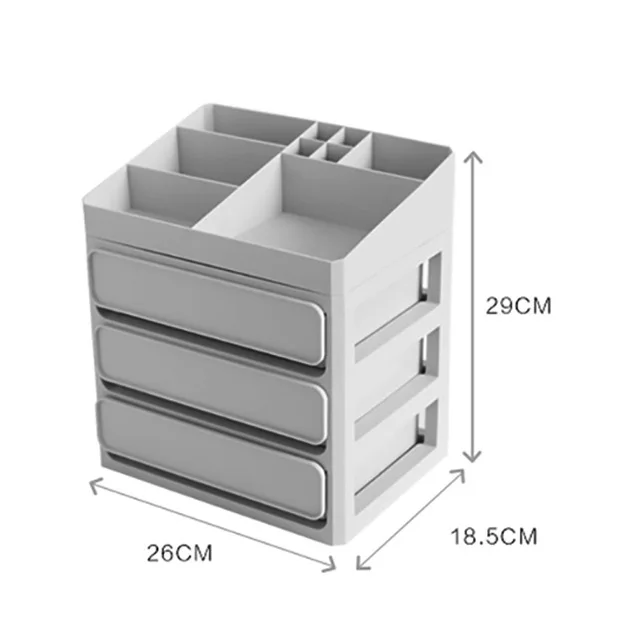 3 layers Gray WBBOOMING многослойный пластиковый ящик для хранения нижнего белья, ювелирный контейнер для дома, офиса, хранилище косметичка органайзер, коробки - Цвет: 3 layers Gray
