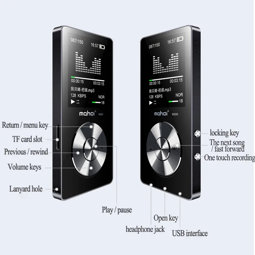 HiFi MP3-плеер с динамиком, металлический APE/FLAC/WAV, высокое качество звука, 8 ГБ, музыкальный плеер без потерь с FM