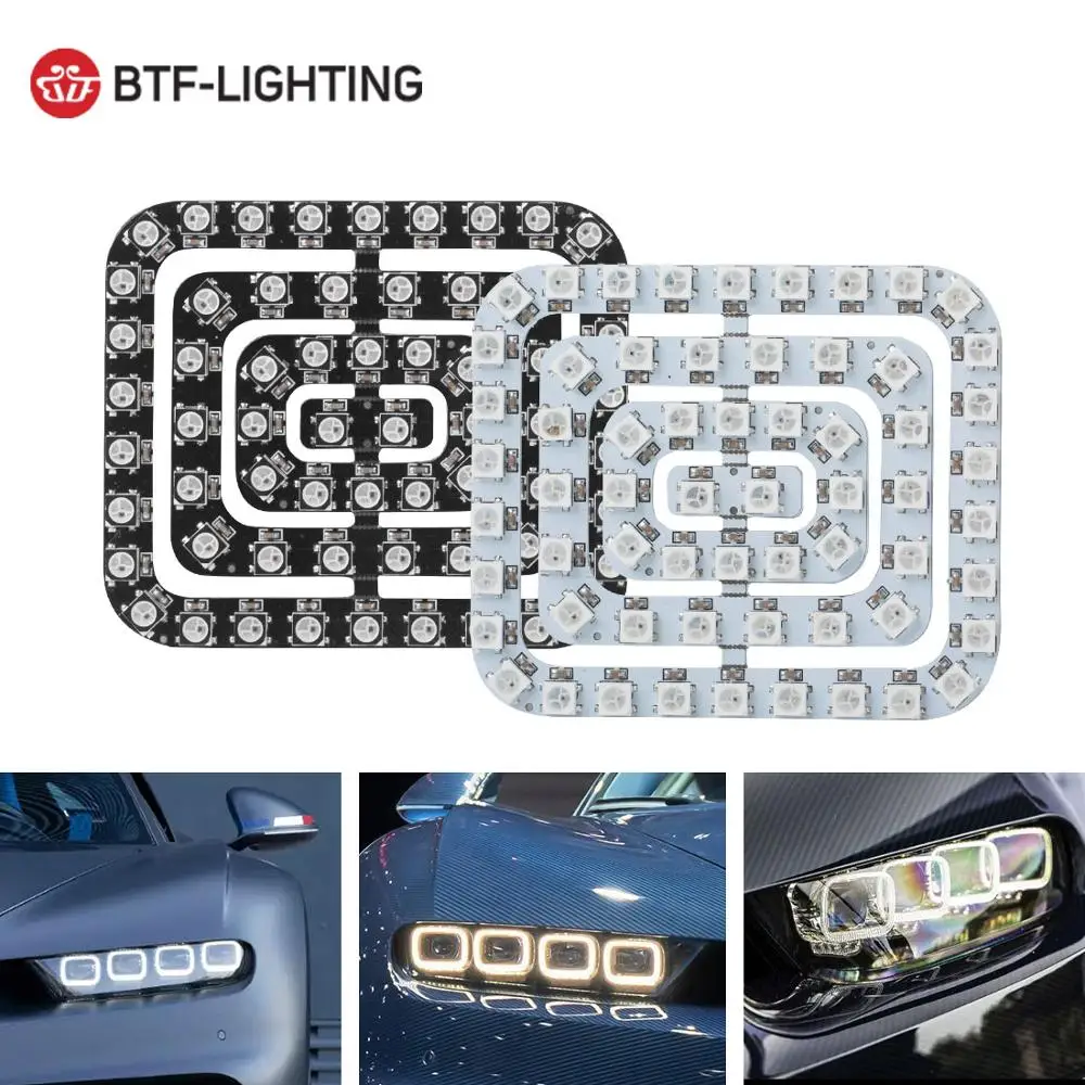 DC5V автомобильный светильник 62 светодиодный s Пиксельная панель WS2812B 5050 RGB 64 светодиодный 256 светодиодный ламповый экран цифровой индивидуально адресуемый полный цвет мечты