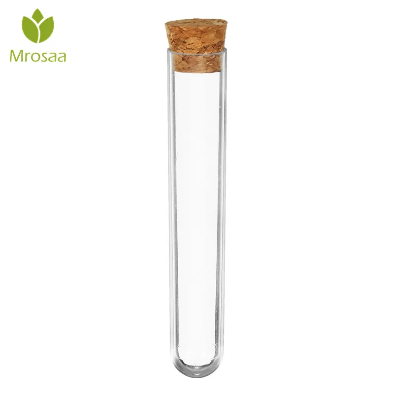 Mrosaa 10 шт./лот прозрачная пластиковая пробирка с пробками круглым дном 18x100 мм