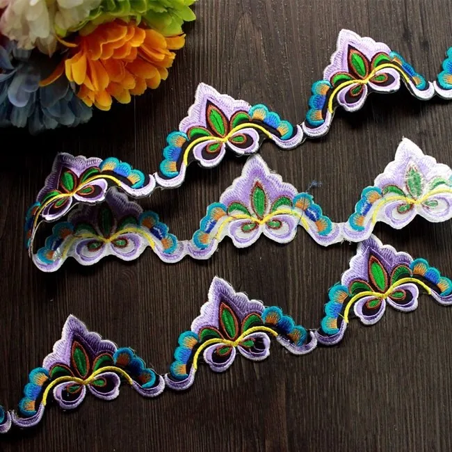 miao embroidery stitch crochet cotton fabric lace iron on trim 6cm dress collar ribbon tape webbing ethnic tribal thai boho DIY | Дом и сад