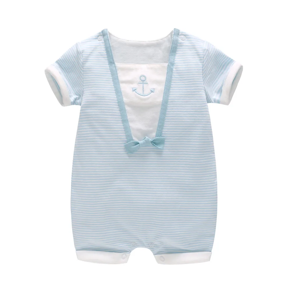 Vlinder Baby Boy Rompers clothes Newborn Summer pure cotton Pajamas Snug Short Sleeves rompers Infant Cute bowtie Jumpsuit |