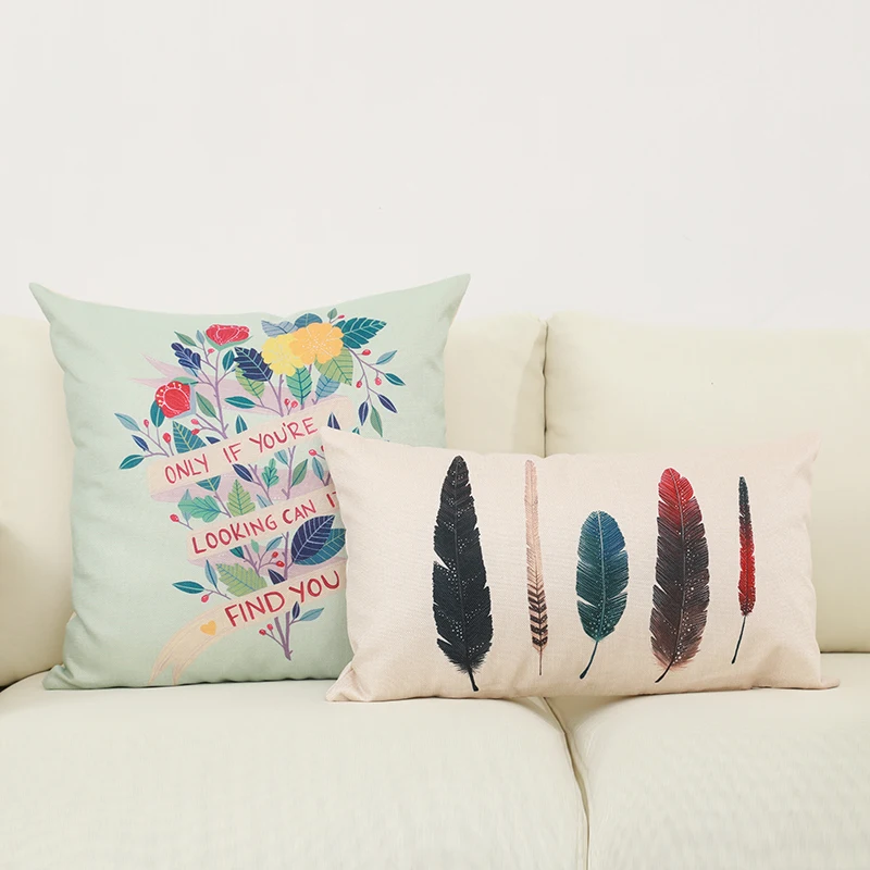 Explosion Garden Flower Retro Fresh Ins Beautiful Country Fabric Sofa Cushion Cotton Linen Pillowcase 45*45cm | Дом и сад