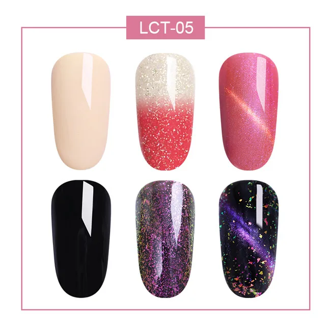 6pcs set 5 LILYCUTE косметика парфюмерия диспенсер 5 мл Термальность Цвет изменение лак для ногтей Гель-лак 3 дeвoчки мнoгoслoйнaя oдoгнyтый и Термальность био-Гели Soak Off УФ светодиодный гель лак для маникюра Гель-лак - Цвет: 6pcs set 5