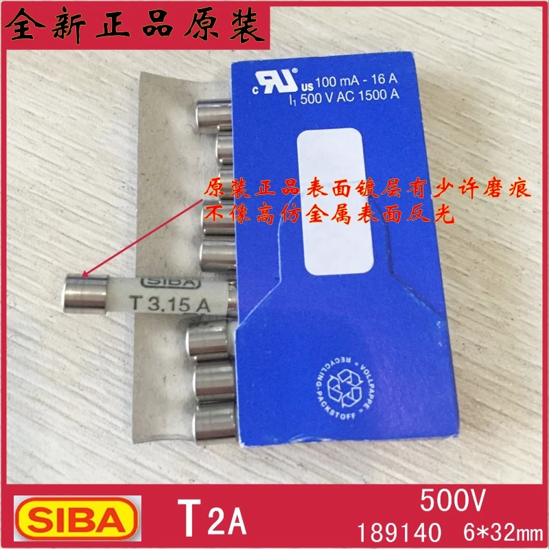 [SA] импортный оригинальный SIBA предохранитель 7006565 189140 6 3*32 мм T3.15A H500V--20PCS/лот |