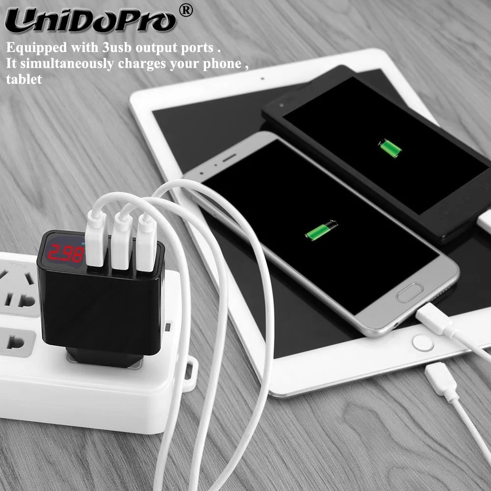 Зарядное устройство переменного тока с 3 USB портами и европейской вилкой макс. 2 4 А