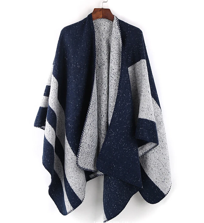 Матовое одеяло стежка зимняя накидка для женщин Обертывания Теплый полосатый