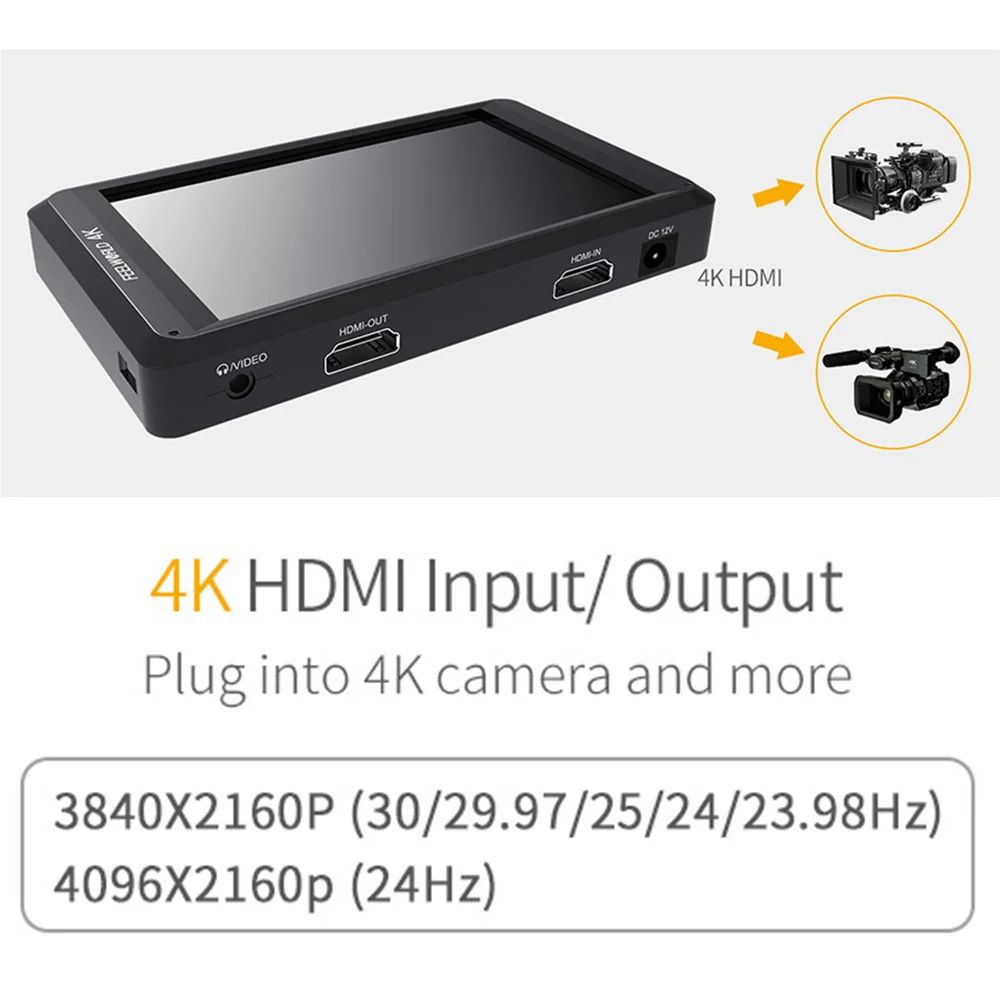 Feelworld FW450 дюймов 4 5 DSLR камера поле мониторы ips Малый HD 1280x800 К к HDMI вход выход легкий
