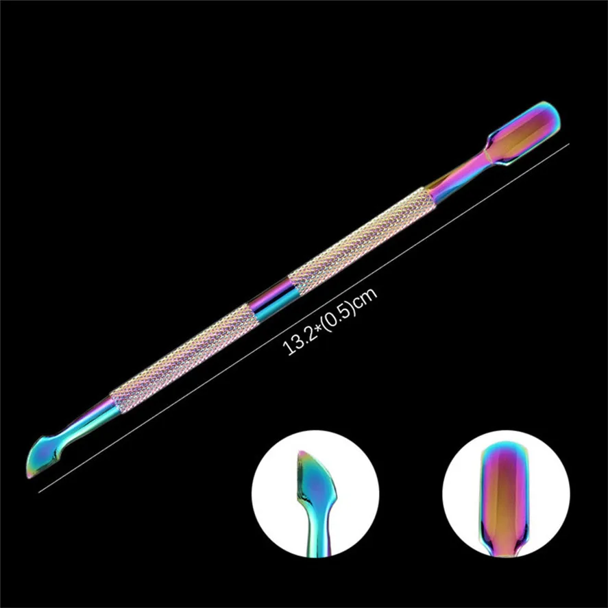 New Stainless Steel Cuticle Pusher 1PC Double Ended Nail Romover Manicure Pedicure Cleaner Tool Dec06#30 | Красота и здоровье