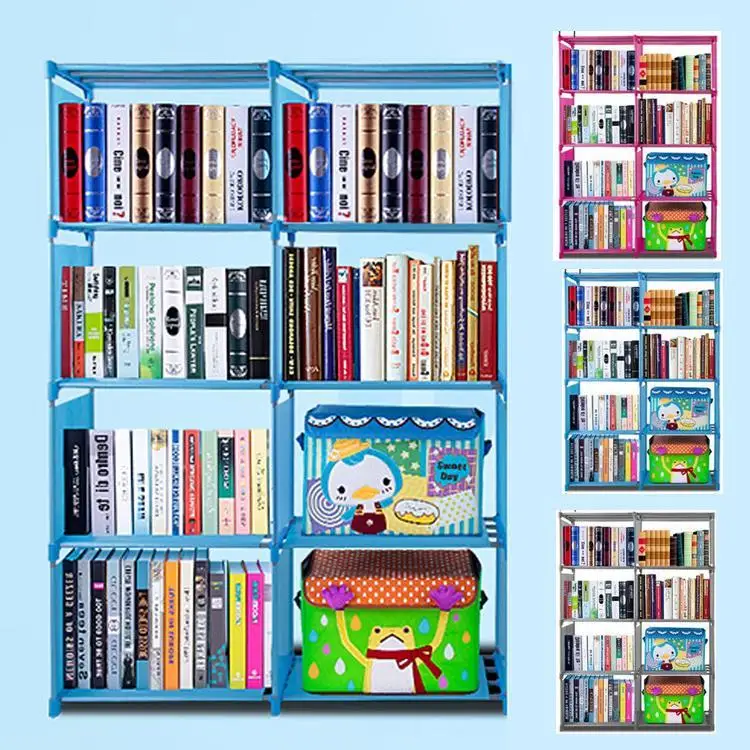 Новый книжный шкаф 4 Полки книжная полка деревянная мебель 13 шт 10 26 Регулируемая